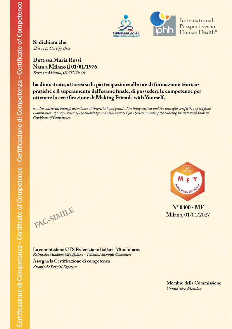 Certificato Mindfulness MFY